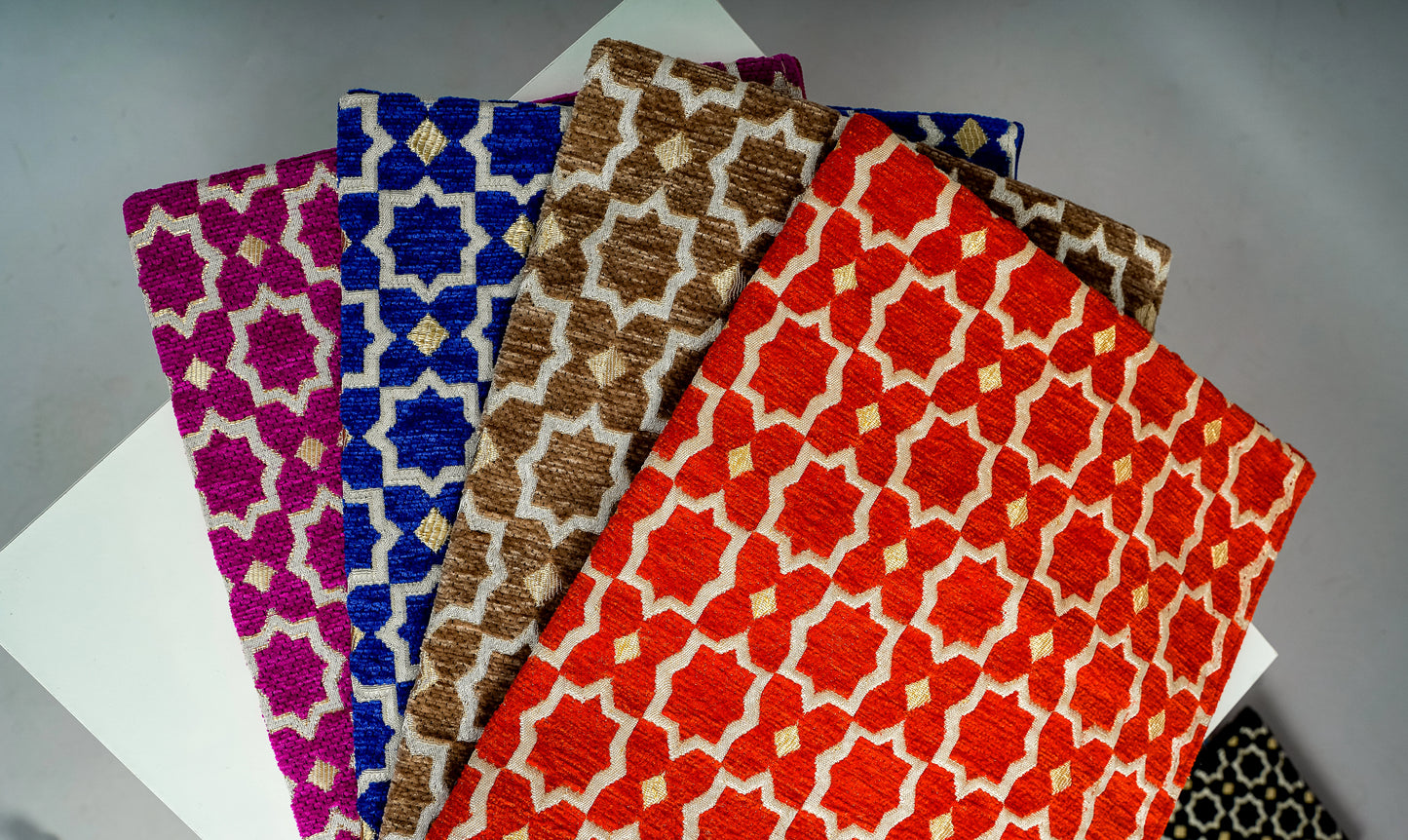 Pochette d'ordinateur en tissu marocain géométrique