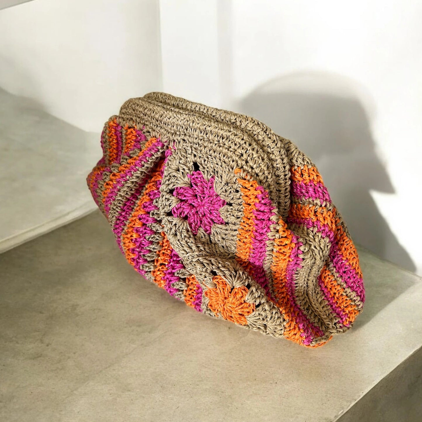 Pochette crochetée Soleil d'Orient