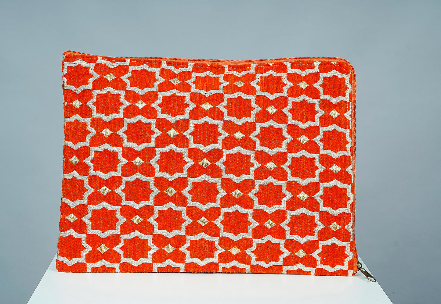 Pochette d'ordinateur en tissu marocain géométrique