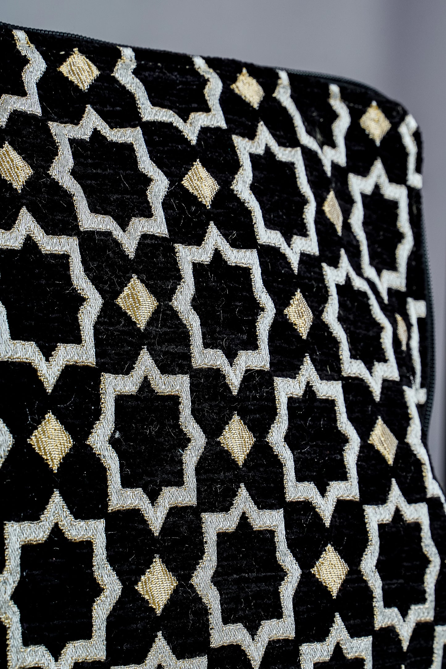Pochette d'ordinateur en tissu marocain géométrique