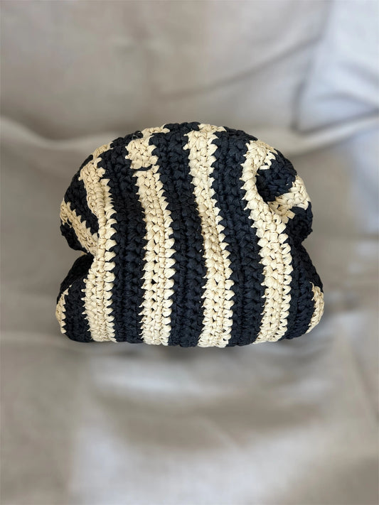 Pochette crochetée Noir & Sable