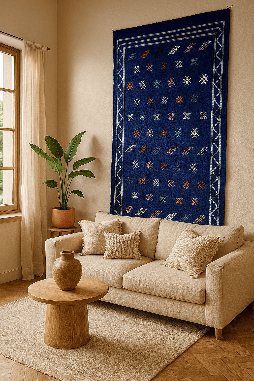 Tapis Bleu Azur - 195 x 110 cm